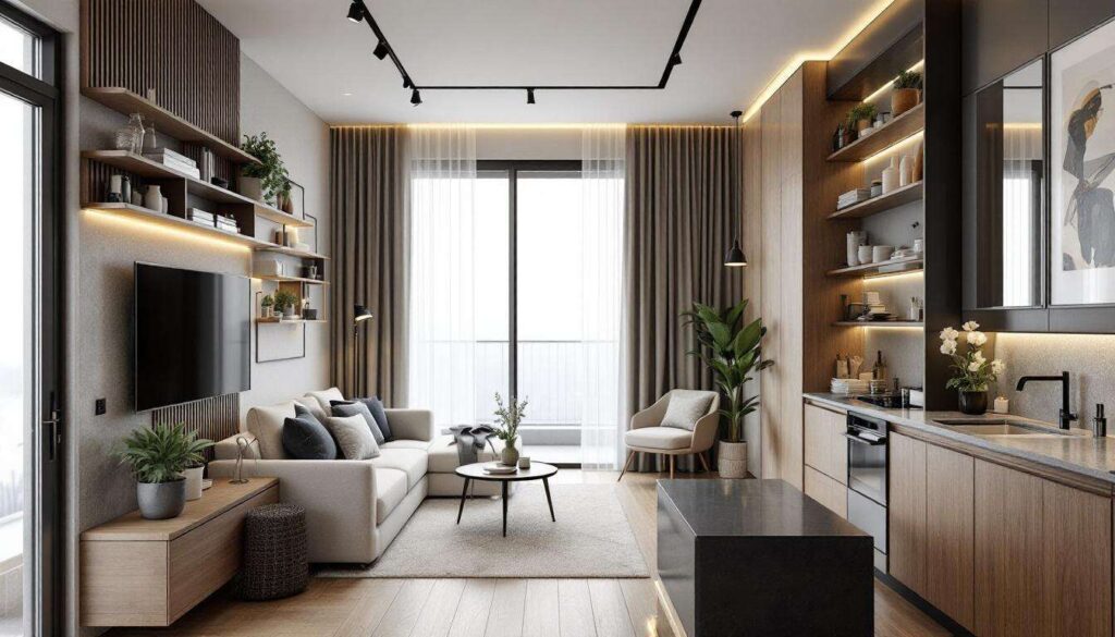 Salon, kuchnia, sypialnia i łazienka na 50 metrach. Zobacz, jak robią to architekci