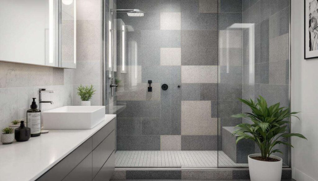 Te panele klei się na stare płytki nawet pod prysznicem. Nowa łazienka w weekend