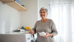 Moja babcia wsypuje 2 łyżki do pralki. Firanki po 1 praniu są śnieżnobiałe