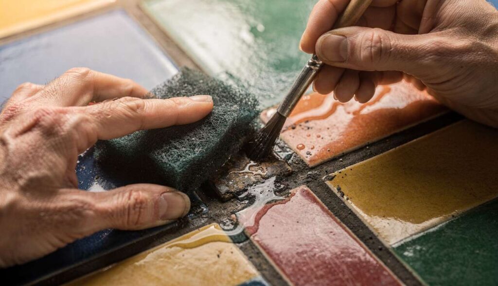 Nałóż na czarne fugi i przetrzyj. Kilka minut, by odzyskały kolor