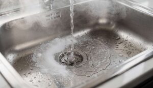 Zatkany odpływ: gorąca woda i jeden proszek z kuchni zamiast wizyty hydraulika