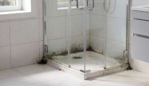 Fuga w kabinie prysznicowej czernieje: domowy spray z percarbonatu wybieli ją bez skrobania