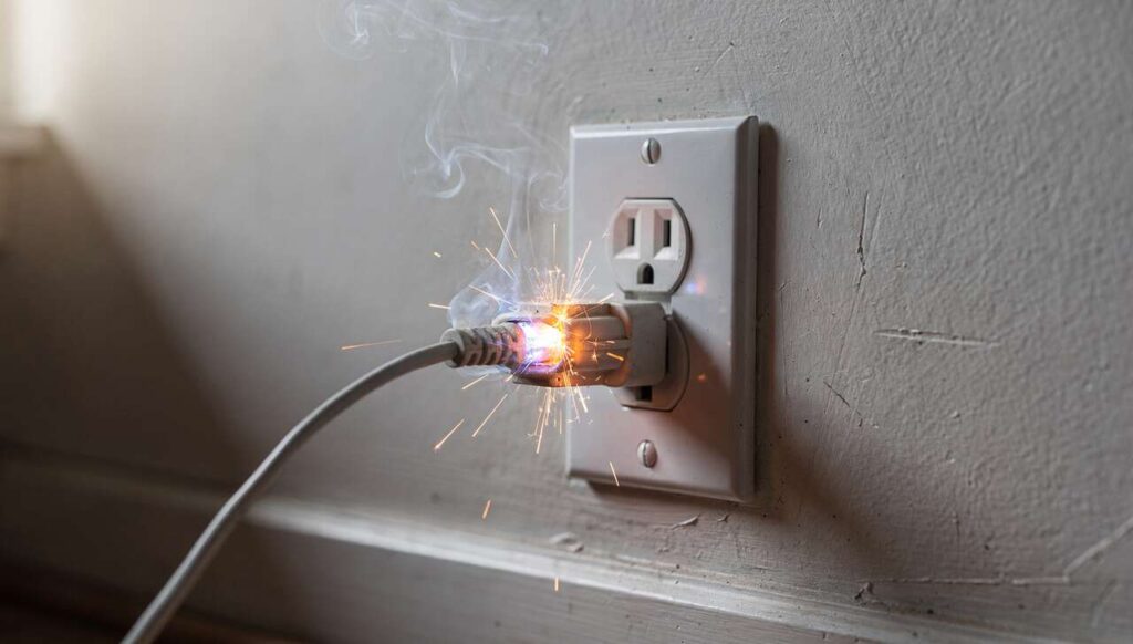 Gniazdko elektryczne iskrzy przy wtyczce — dlaczego elektrycy każą je wymienić natychmiast